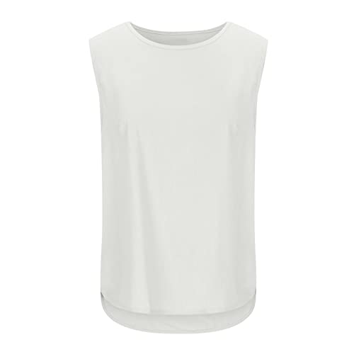 Camisetas bordadas florais folgadas para jovens, sem mangas, gola redonda, elastano, linho, brunch,
