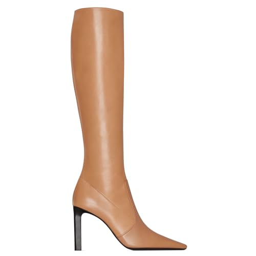 Women's Knee High Boots Square Toe Leather Boots Side Zipper Pointed Toe Tall Boots for Women Fashion Dress Fall Long Boots3