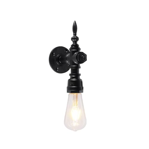 Industrial Retro Style Wall Sconces with Mirror Headlamp Plumbing Iron Work Wall Lamp Fixture for Personality Headboard Decoration