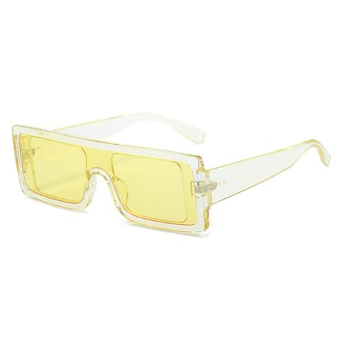 Lunettes de soleil carrées vintage unie couleur bonbon jaune par LVTFCO