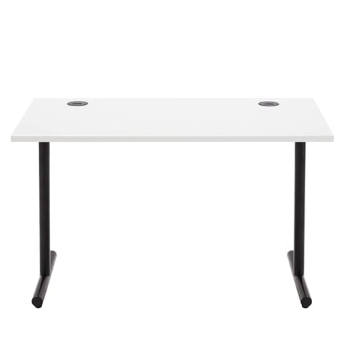 Amazon Basics Simple Office Computer Desk, White Desktop and Black Frame, Rectangular, Simple Assembly, 120 x 60 x 73.6 cm (Previously Movian brand)