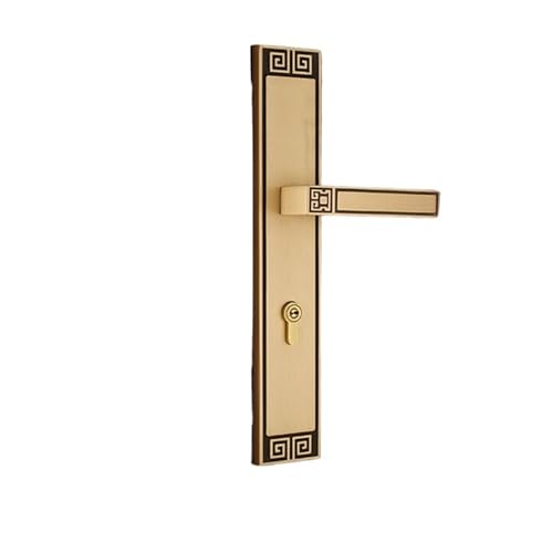 OYUXICWD All Copper Bedroom Door Lock Indoor Room Chinese Style Silent Pure Copper Double Door Lock American Light Luxury Household Lock(Copper Color)