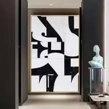 Tableau abstrait pour grand mur vide vertical de salon ou de bureau