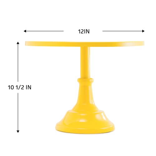 Cake Stand | Metal Cake Stand, Cupcake Stand, Home Decor, Food Service, Dessert Accessory, With 2 Part Detachable Design (Yellow) #TOP1