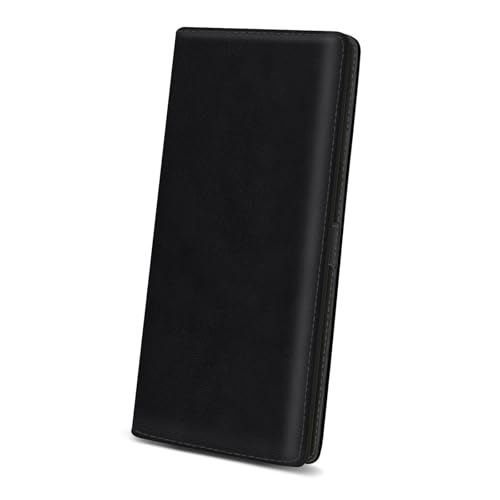 Image of Immaturus Womens Wallet, Blue Black Slim Thin RFID Blocking Credit Card Wallets, Long Bifold PU Leather Card Holder Organizer, Cute Cash Clutch Billfold with Zipper Coin Pocket Ladies Girls Gift