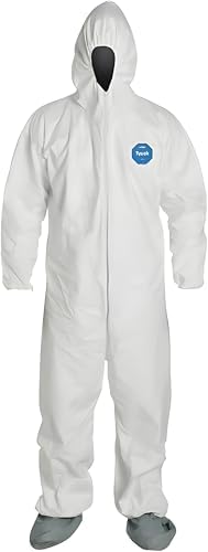 DuPont Tyvek 400 TY122S Disposable Protective Coverall Hood, Boot...