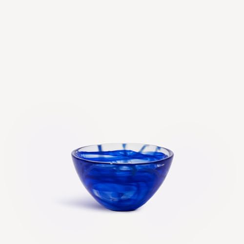 Blue/Blue Small Contrast Bowl by Kosta Boda