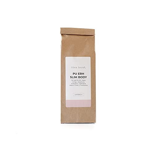 Alma Secret Té Rojo Pu Erh Adelgazante. Nivel de cafeína bajo. Ideal a cualquier hora. Combina con leche, agua o bebida vegetal. Vegano – 80 gr.