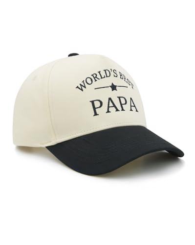Image of Waldeal Best Papa Hat, Fathers Day Birthday Gifts for PAPA Grandpa Dad | World's Best Papa Trucker Hat, Adjustable Cotton Snapback Two Tone Papa Baseball Cap, Gifts for Papa for Any Occasion