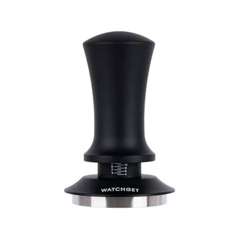 watchget 51mm Espresso Coffee Tamper, Spring Loaded Tamper Stainless Steel Barista Espresso Tamper Calibrated Espresso Hand Tamper with Scale Coffee Espresso Accessories for 51mm Portafilter Cover