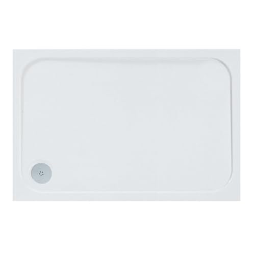Eacon Low Profile White Stone Resin Acrylic Capped Rectangle Shower Tray Premium Quality 1300 x 800