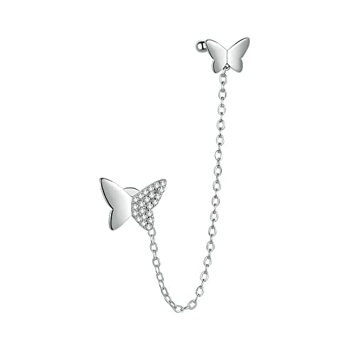 Boucles d'oreilles papillons argent anti-allergie pour femmes