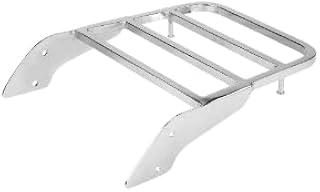 Dweekiy Bagageiro traseiro de motocicleta, bagageiro de barra traseira de motocicleta para Honda Shadow VT750 C2 1997-2003 prata cromada