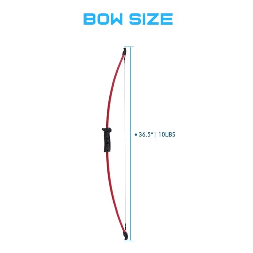 Recurve Bow and Arrow Set,with Quiver Target Finger Tab Armguard for Archery Youth Junior Beginner Longbow Training Target Practice Outdoor