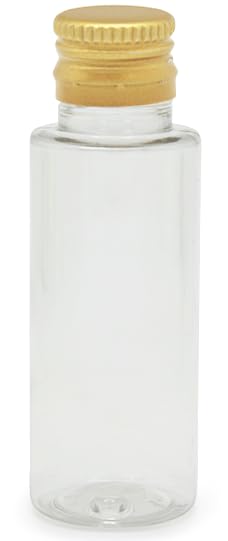 Botella cilíndrica PET con tapón rosca dorado | Envase mini ideal para muestras y esencias aromáticas. Set cosmético creativo. Uso múltiple.