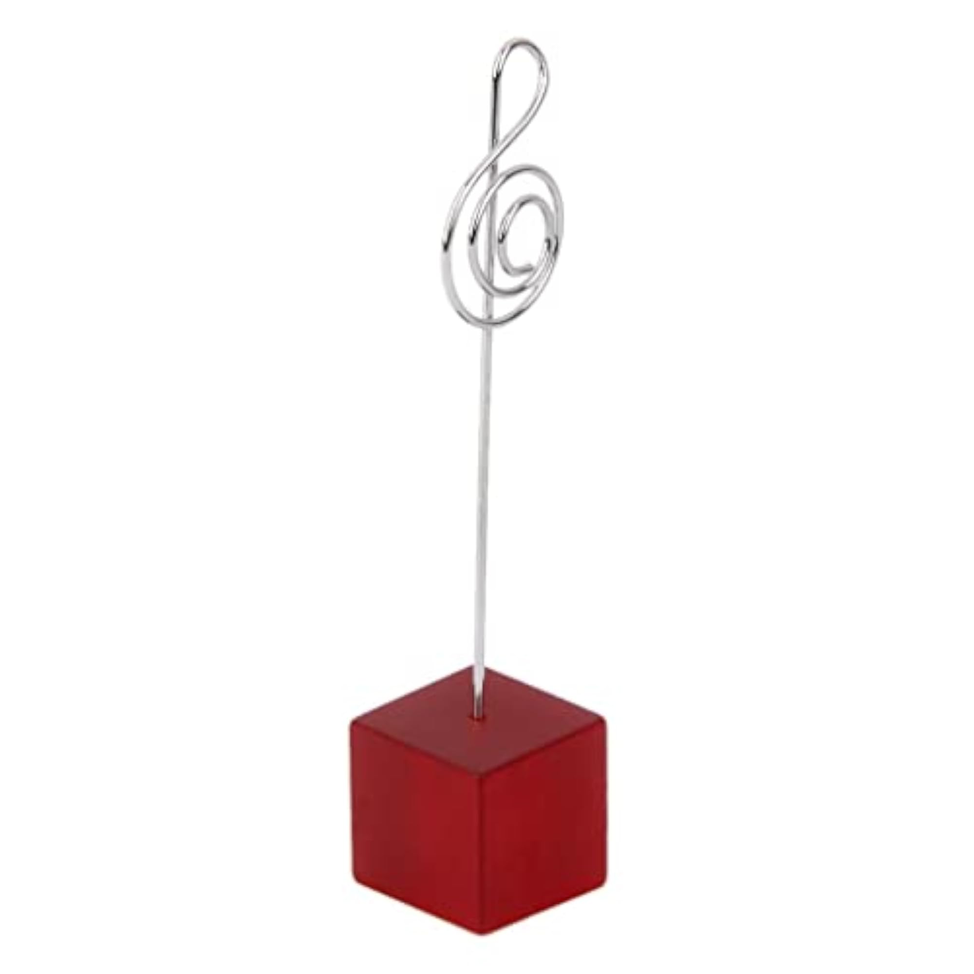 Red Cube Base Photo Clip Holder for Memo Display