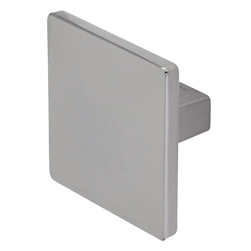 Decoranddecor Calla Square Cabinet Knob Door Pull Handle Kitchen Cupboard Furniture Drawer (6 Pack, Polished Nickel Black)