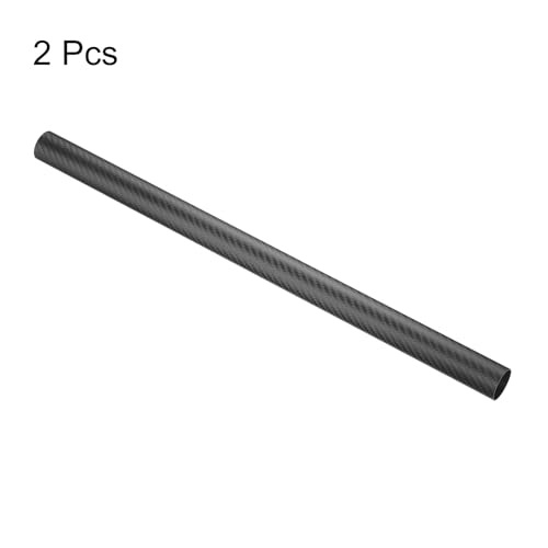 QUARKZMAN 2 Stück Kohlefaserrohr 28 x 30 x 500mm Matte Oberflächenstange 3K Roll Wrapped Reines Kohlefaser-Rundrohr für RC-Flugzeug Multicopter