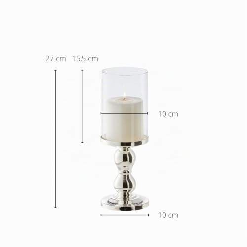 Miniatura 7 de Edzard Linterna Mascha, Con Vidrio, Plateado, Protegido Contra El Deslustre, Altura 28 Cm