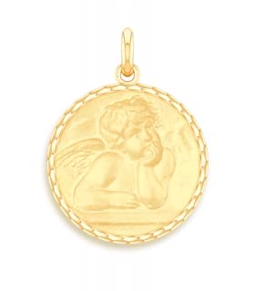Médaille Or 375/00 ANGELUS pendentif or jaune pour chaîne de cou bijoux