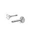 Titanium Labret Style Push Pin Threadless Nose Stud Ring, 316L Surgical Steel Insert 18G