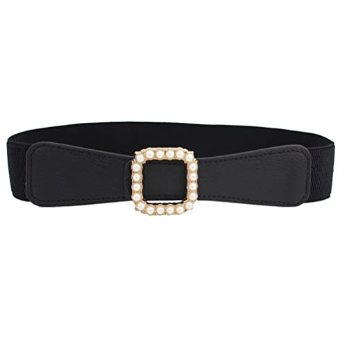 Women Elastic Wide Stretchy Waist Cinch Belt Retro Fashion Automatic Buckle Waistband