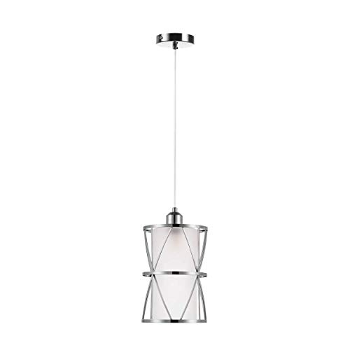 Klosm Modern Mini Pendant Light In Brushed Nickel Finish With Frosted Glass Shade 1-Light Adjustable Cylinder Pendant Lighting Fixture For Kitchen Island Sink Dining Room Counter Farmhouse #TOP1
