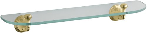 KOHLER K-10563-PB Devonshire Glass Shelf, Vibrant Polished Brass