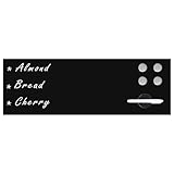 Homgoday Glas-Trockenlöschtafel 60x20cm, Schwarz, mit Magneten - Wandmontage Model30106