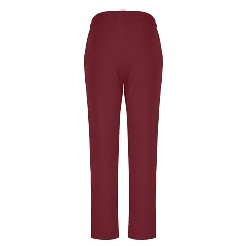 Men's Casual Cotton Pants Elastic Waist Straight Leg Drawstring Trousers Baggy Regular Fit Pant with Pockets4