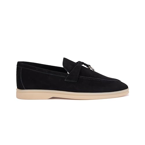 Image of Women's Summer Stroll Charms Premium Designer Suede Leather Loafers Shoes