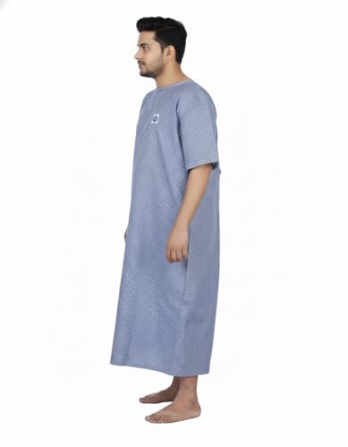 Workwearscrubs Patient gown Free Size Hospital Wear both side wearable cotton Quality(Blue checks)