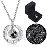  Swonuk 100 Sprachen Ich liebe dich zum Valentinstag, Muttertag, Weihnachten, Geburtstag, Geschenk Box Kette Anhänger Dame Halskette