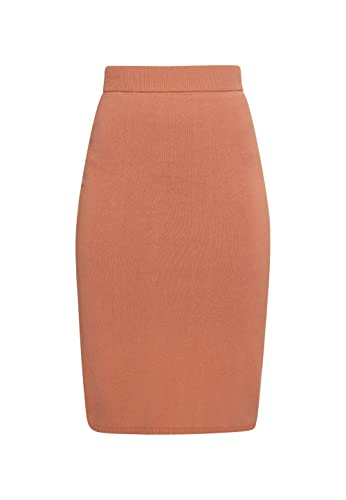 Jupe midi en tricot beige rose pour femme style élégant et décontracté au quotidien