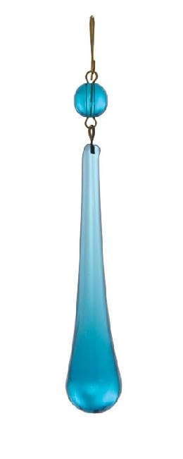 Image of B&P Lamp 3 Inch Blue Teardrop with Blue Bead