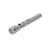 Swiss Military LED Torch Light with 360° Flexible Head & Magnetic Base, Scratch-Proof Body & Bright Illumination – Compact, Extendible, Portable Flashlight for Outdoor, Travel, Car & Home Use – Silver