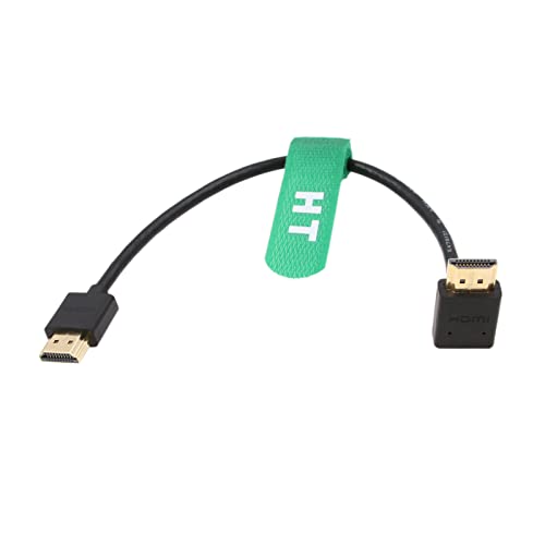 HangTon HDMI 4K 60p 8K30p UHD Cable for BMPCC 4K ZCAM E2 Sony A7IV F55 Canon C300 GH5S Nikon Z9 Camera Ronin RS2 Teradek ATOMOS Ninja V Monitor Type A HDMI 2.1 Up Angle 25cm