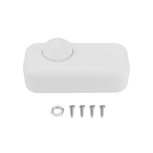 OTOTEC Interruptor de atenuación LED CA 110-240 V 3-150 W luces LED giratorio interruptor de atenuación en línea interruptor de luz para bombillas LED de atenuación incandescentes, color blanco