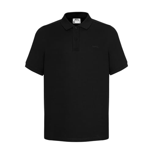 Image of Slazenger Mens Plain Polo Shirt Black S