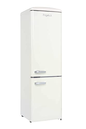 FrigeluX - Réfrigérateur Combiné Rétro CB255RCA++ - Réfrigérateur Congélateur 2 Portes - 255L dont Congélateur 63L - Dégivrage Automatique, Pose Libre, Style Vintage - Crème