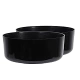 TYMAR Blumenschale, 2er-Pack, Grabschale,Pflanzschale, runde Schale, Kunststoff, Pflanztopf, Pflanzkübel (Schwarz, ø 22,5 cm)