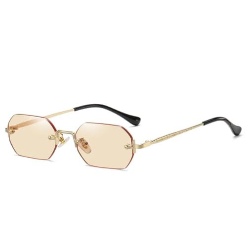 Lunettes de soleil sans monture rétro punk champagne chic et protection UV400