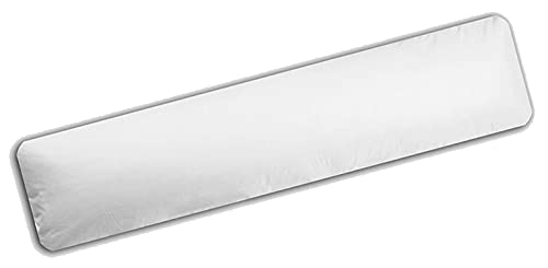 Casatessile - LOVELY NIGHT Cuscino Guanciale per Dormire sul Fianco | Sostegno e Comfort | Anti-Allergico | Adatto per Gravidanza e Allattamento | 103x29 cm, Bianco