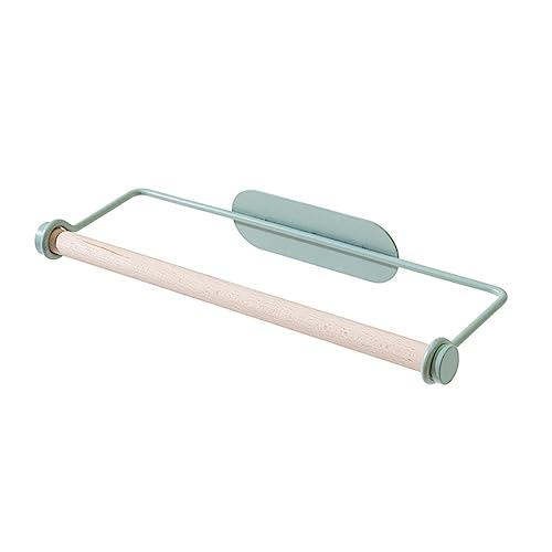 BEBEMOKO 1 rollo de hierro forjado, dispensador de toallas de papel, toallero, soporte para toallas de baño, toallero, barra de toalla, toallero, estante para colgar toallas, color haya verde