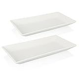 VOLUMEN DE ENTREGA: 2x bandeja decorativa // Dimensiones: aprox. 40,5 x 20,5 x 4 cm (largo x ancho x alto) // Material: madera - barnizada // Color: blanco