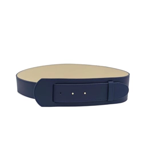 Metal Buckle Wide Waistband Irregular Wide Belt Leather Belt