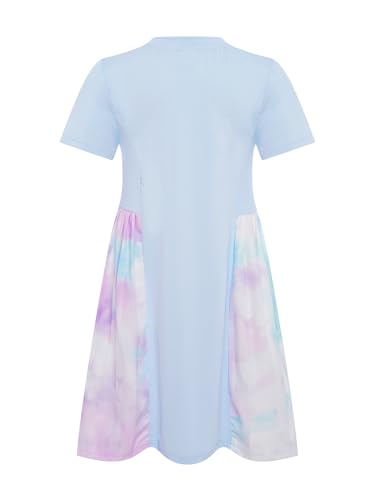 YEAHDOR Kids Girls Short Sleeve Tie-Dyed Dress Summer Casual Sundress Tennis Workout Sport Dress Activewear4
