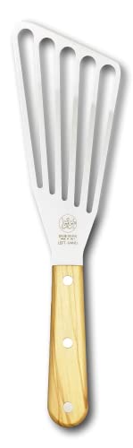 DUE BUOI Flexible Left Hand Turner Olive Wood Handle Spatula - Blade dimension 3