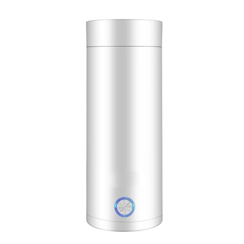 Portable Electric Kettle - 5 Minutes Fast Water Boil Small Tea Pot 400ML Hot Water Stainless Steel Electric Heated Cup Travel Kettlefor Tea Coffee Baby Milk and Fast Food White
