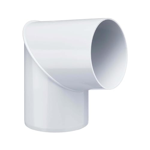 Preisvergleich Produktbild INEFA Fallrohrbogen 80 Grad, PVC DN 75 Weiß Verbindungsstück Dachrinnenzubehör, einfache Steckmontage, Made in Germany